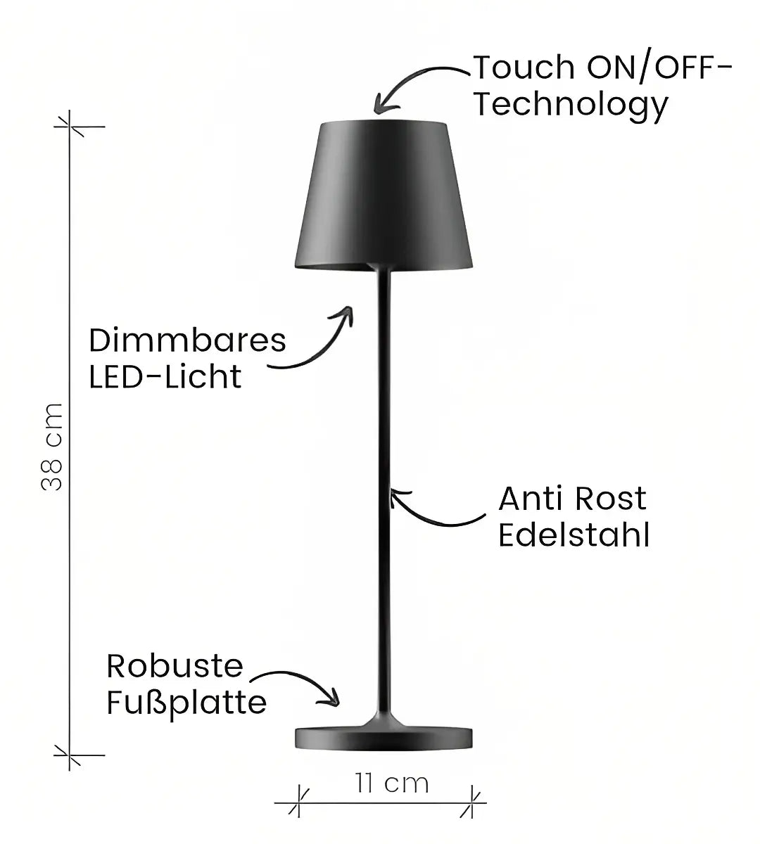 BeamBliss™  Wiederaufladbare kabellose Tischlampe - Vivar