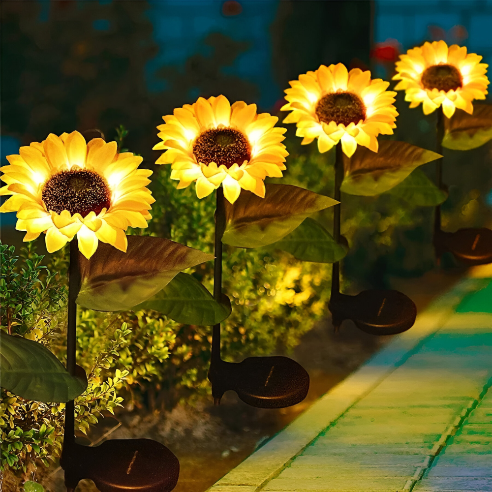 Solar-Gartenlicht™ | Solar-Sonnenblumen-Gartenleuchte
