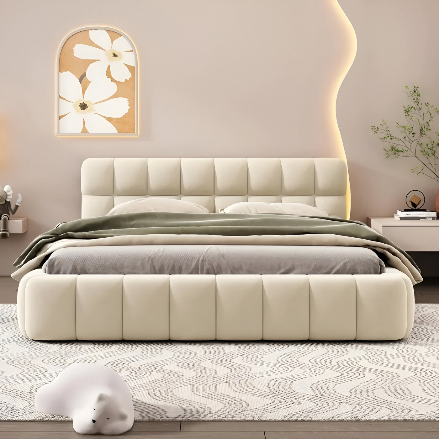 Modernes Queensize-Polsterbett™ | Luxuriöses, stilvolles Traumbett