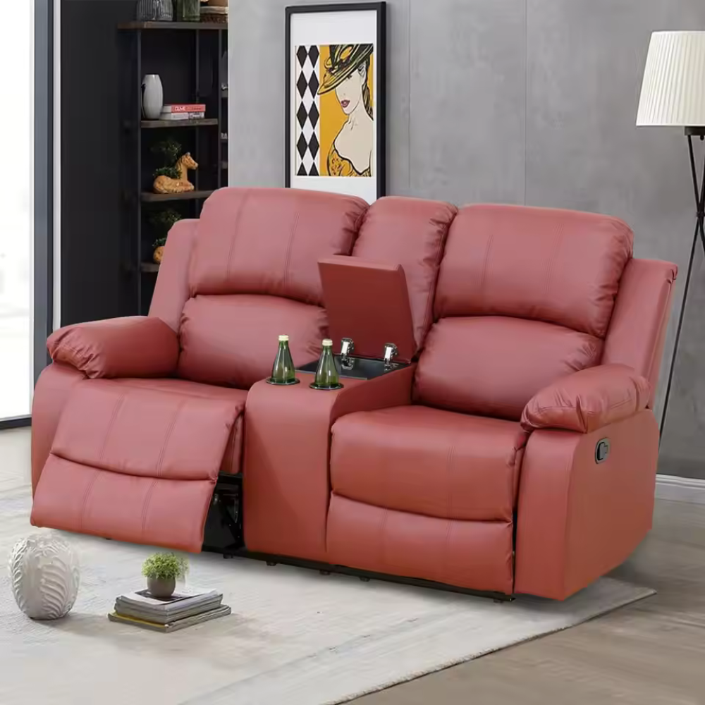 Braunes Liegesofa™ | Luxuriöses, komfortables Leder-Sofa-Set