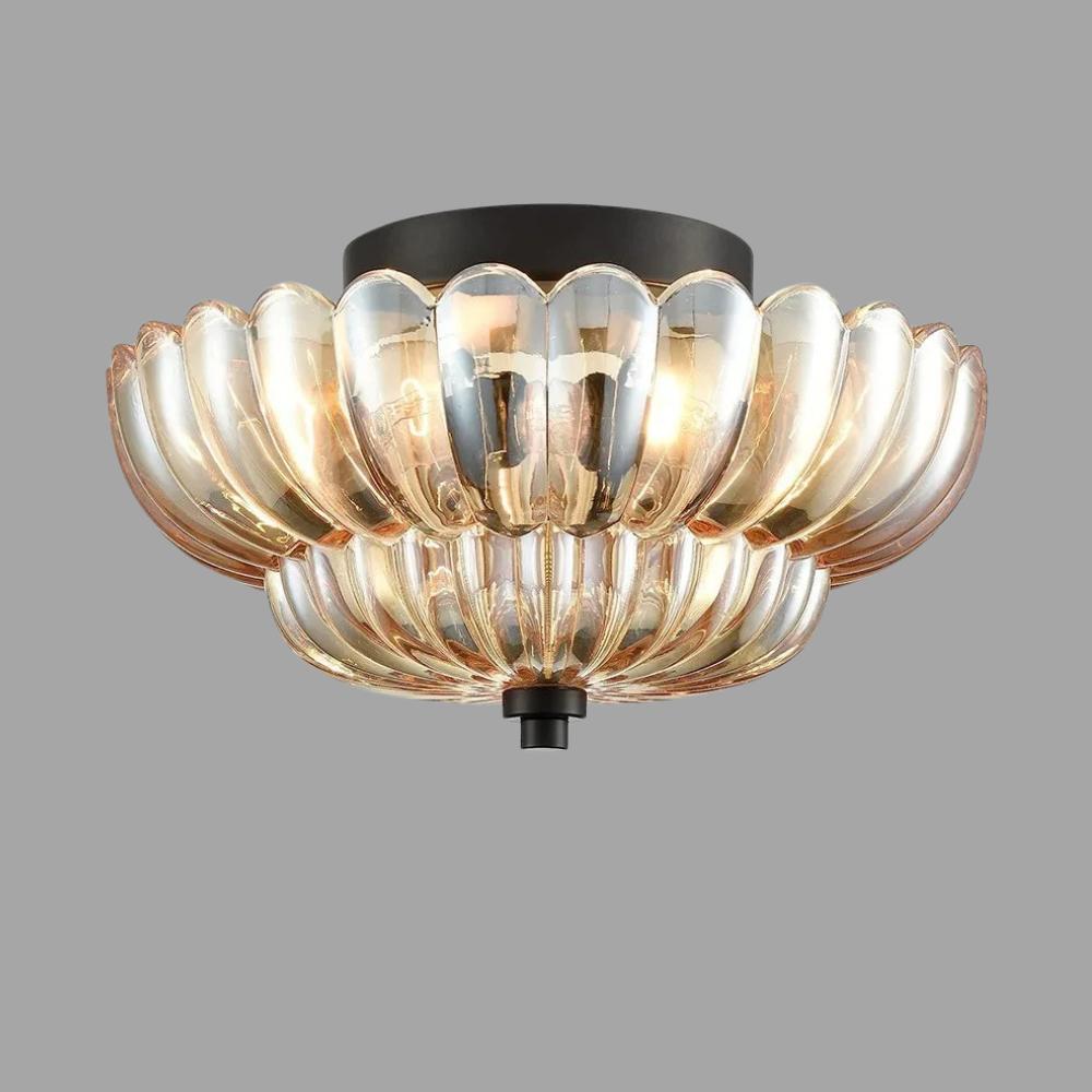 Helles Luxus-Wohnzimmer aus Glas™ |Luxuriöse LED-Deckenleuchte mit Eleganz