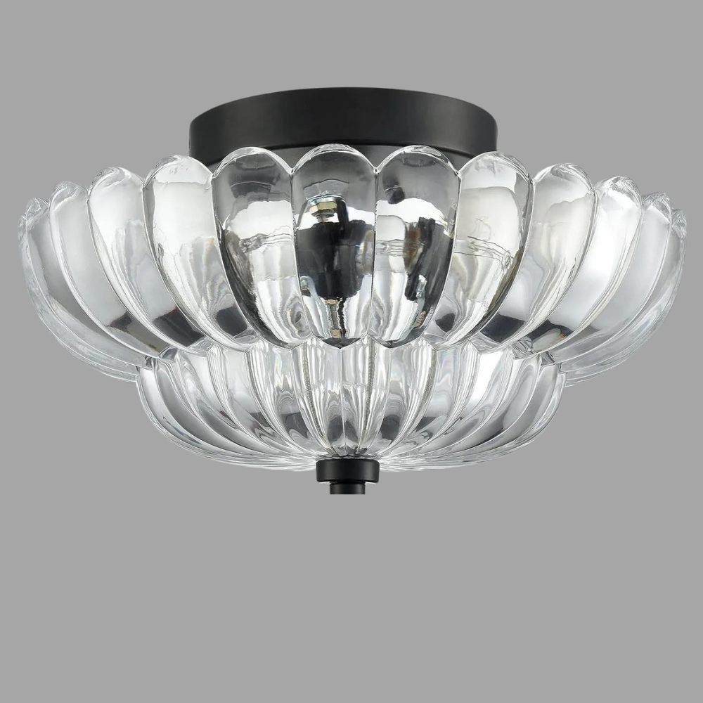 Helles Luxus-Wohnzimmer aus Glas™ |Luxuriöse LED-Deckenleuchte mit Eleganz