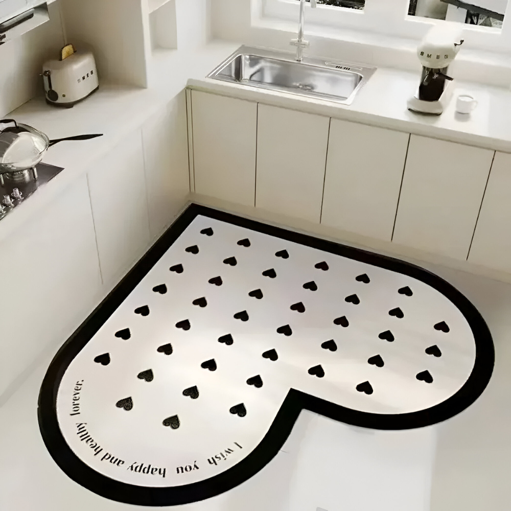 Herzförmiger Kieselalgenschlamm™ | Elegante, rutschfeste Diatomit-Matte