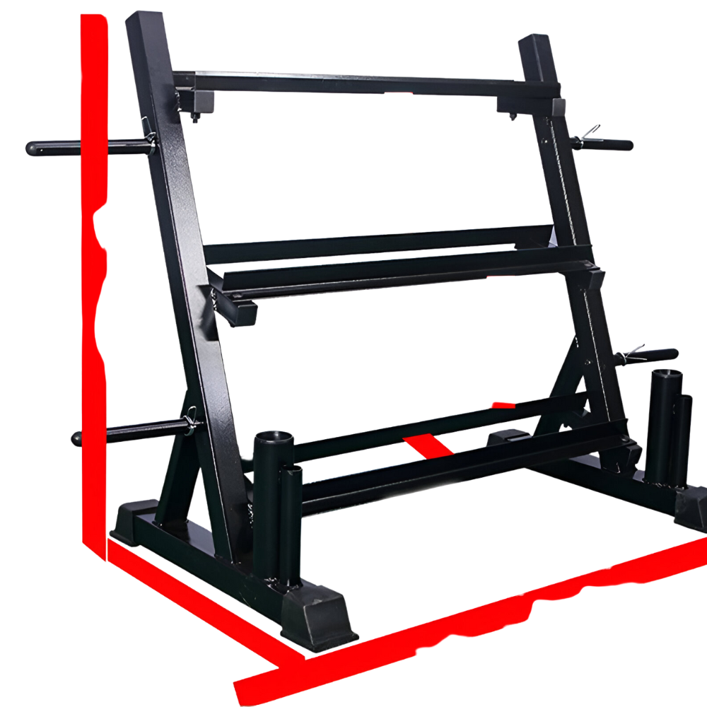 Hantelständer 3-lagig für Heimgymnastik™ | Ordnung für dein Home-Gym