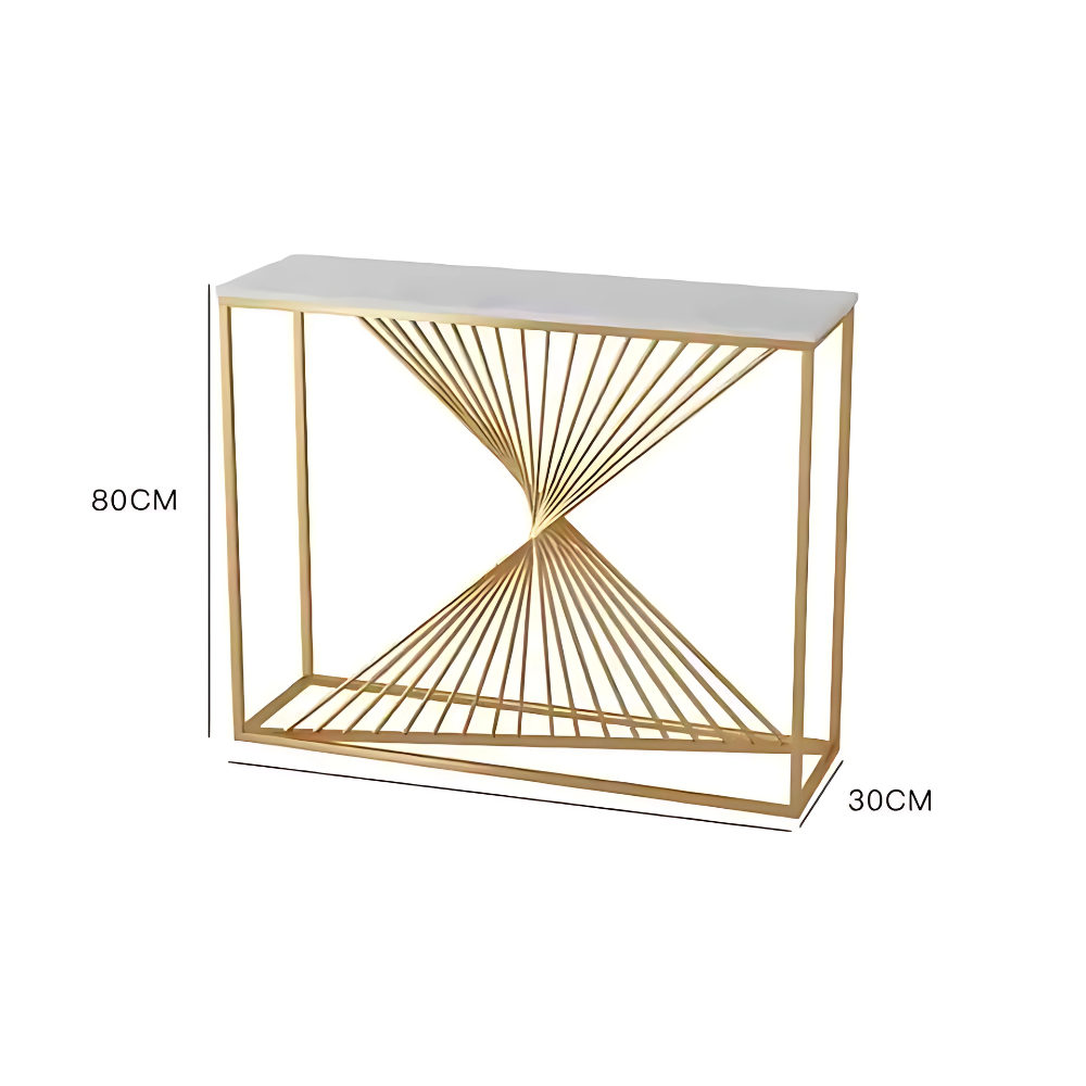Nordischer Verandatisch aus Goldmarmor™ | Eleganter Flurtisch mit Luxusflair