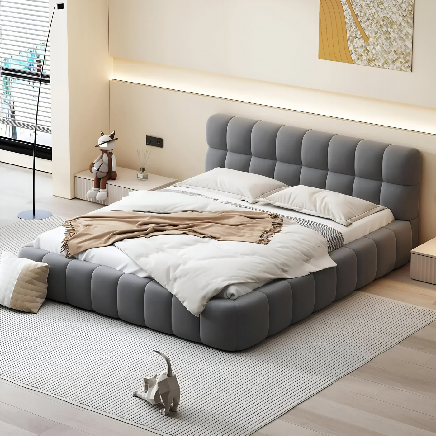 Modernes Queensize-Polsterbett™ | Luxuriöses, stilvolles Traumbett