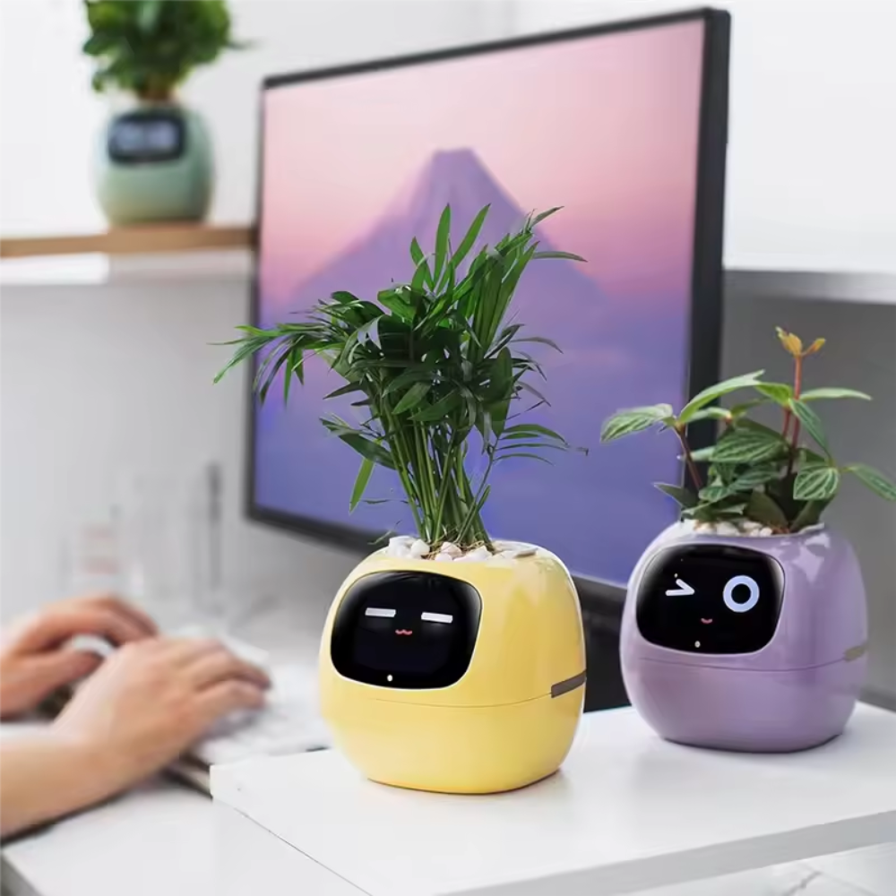 KI-Haustier-Blumentopf, Pflanzroboter™ | Intelligenter Blumentopf mit Herz