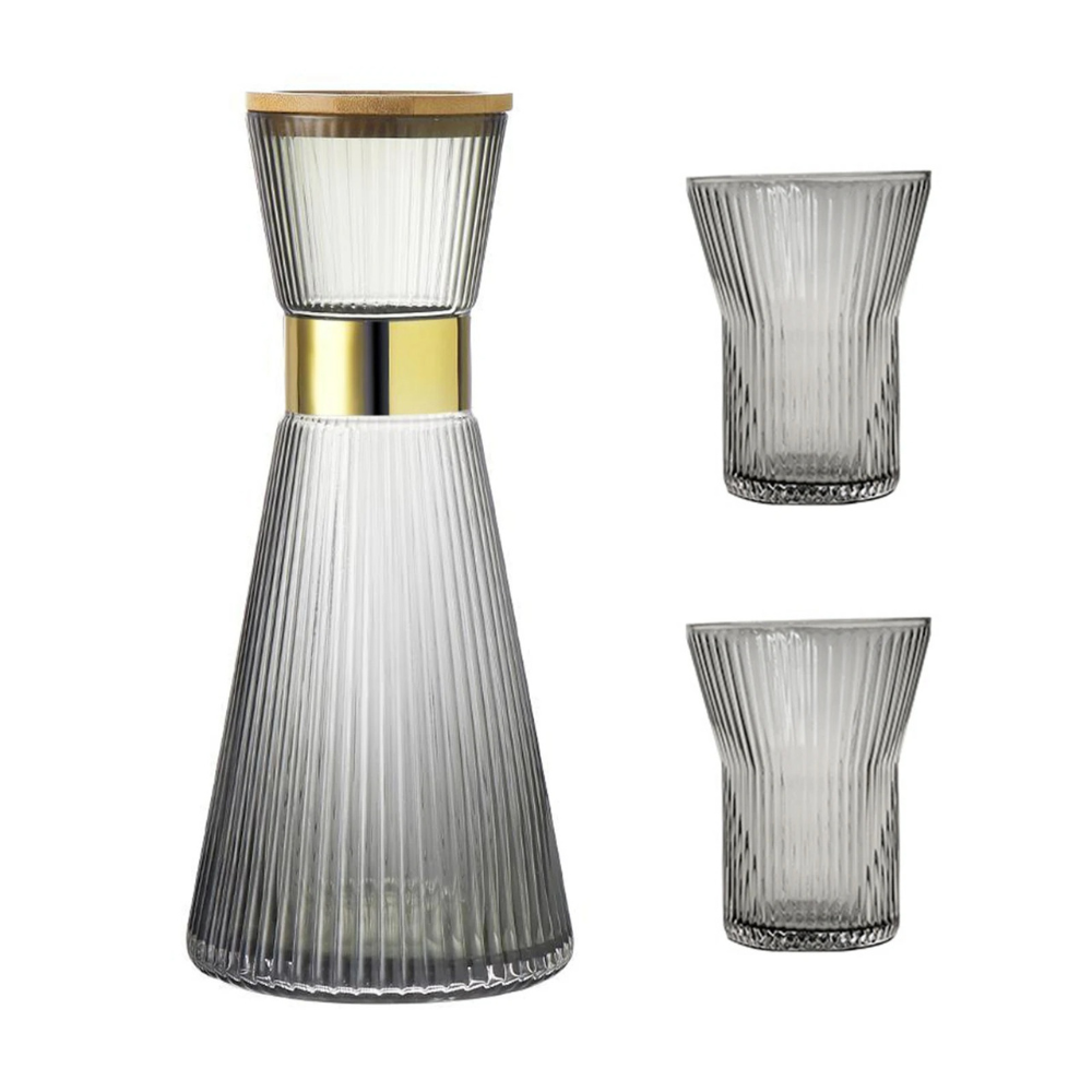 Wasserkaraffe aus Glas mit Trinkglas™ | Edle Glaskaraffe für stilvollen Genuss