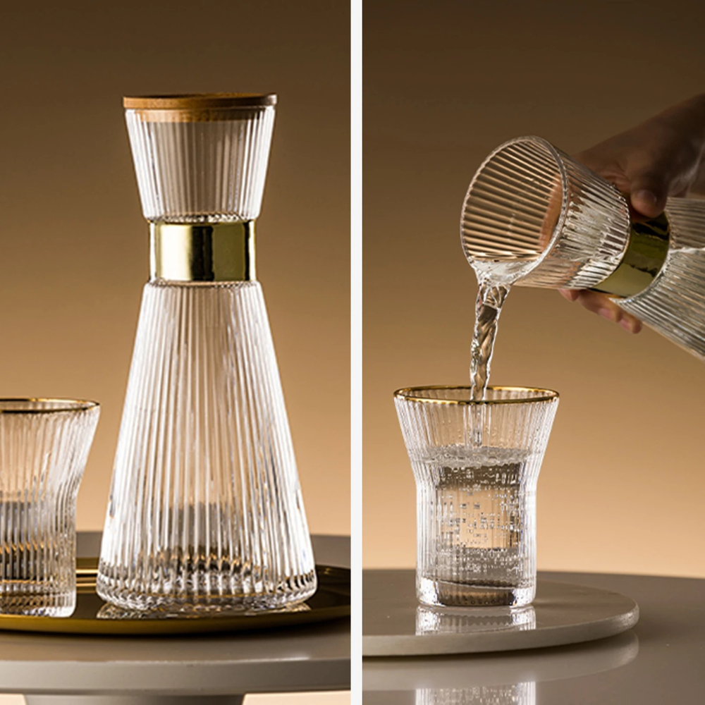 Wasserkaraffe aus Glas mit Trinkglas™ | Edle Glaskaraffe für stilvollen Genuss