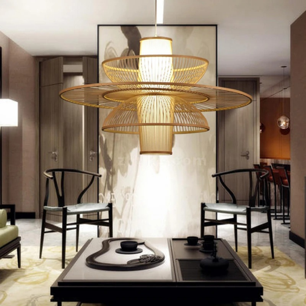 Bambus-Pastoral-Rattan™ | Rustikale, elegante Rattan-Pendelleuchte