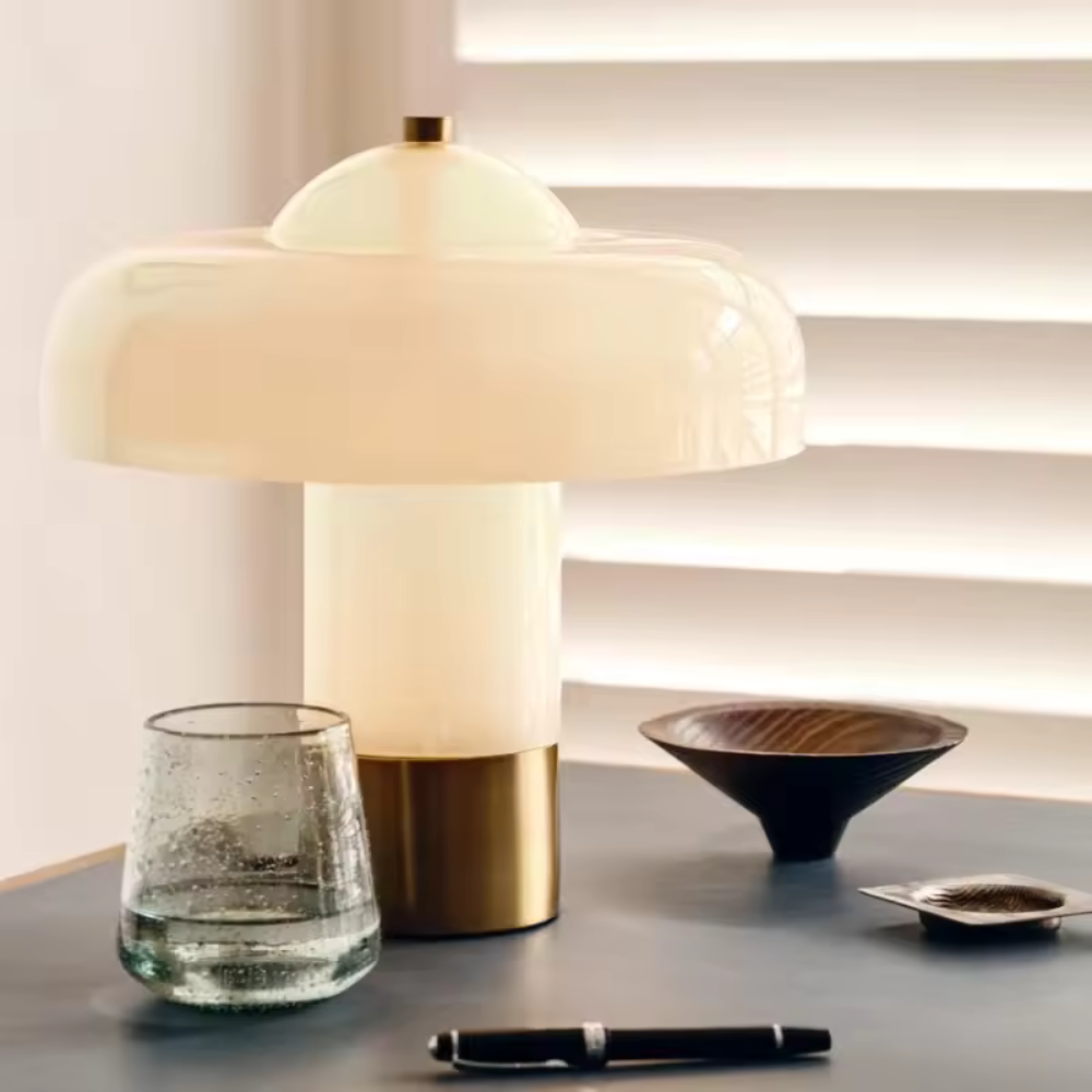 Helle Tischlampe aus Glas™ | Elegante, zeitlose Glas-Tischlampe