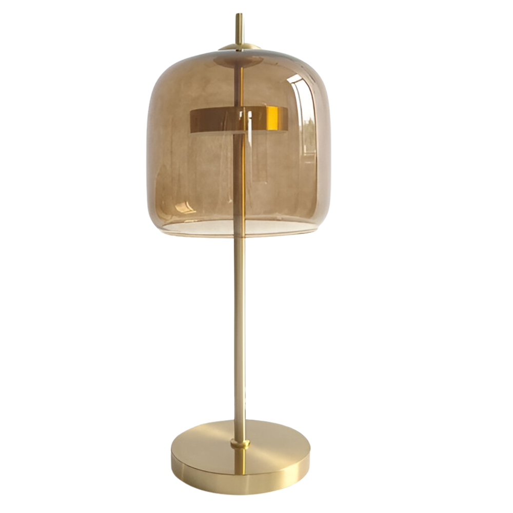 Nordischer rauchgrauer Glastisch™ | Elegante, stimmungsvolle Tischlampe
