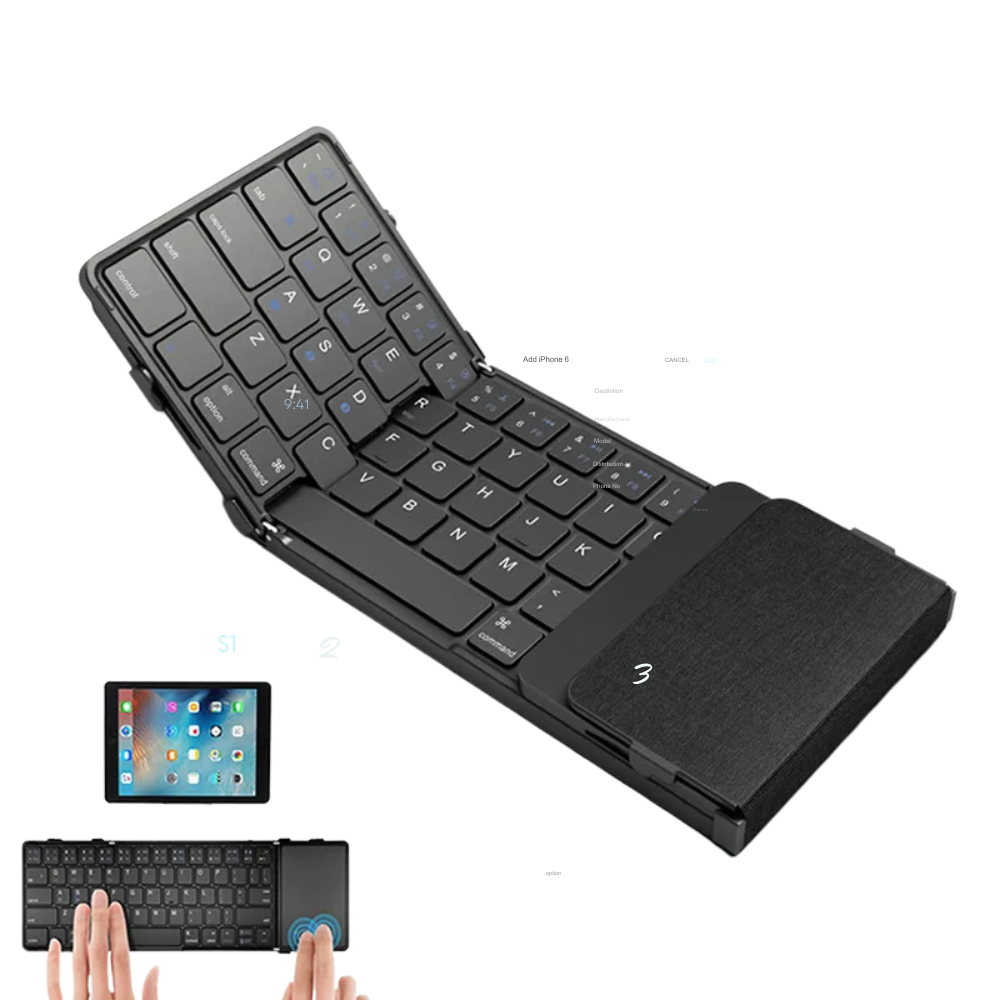 Kabellose Klapptastatur™ | Kompaktes, faltbares Bluetooth-Keyboard