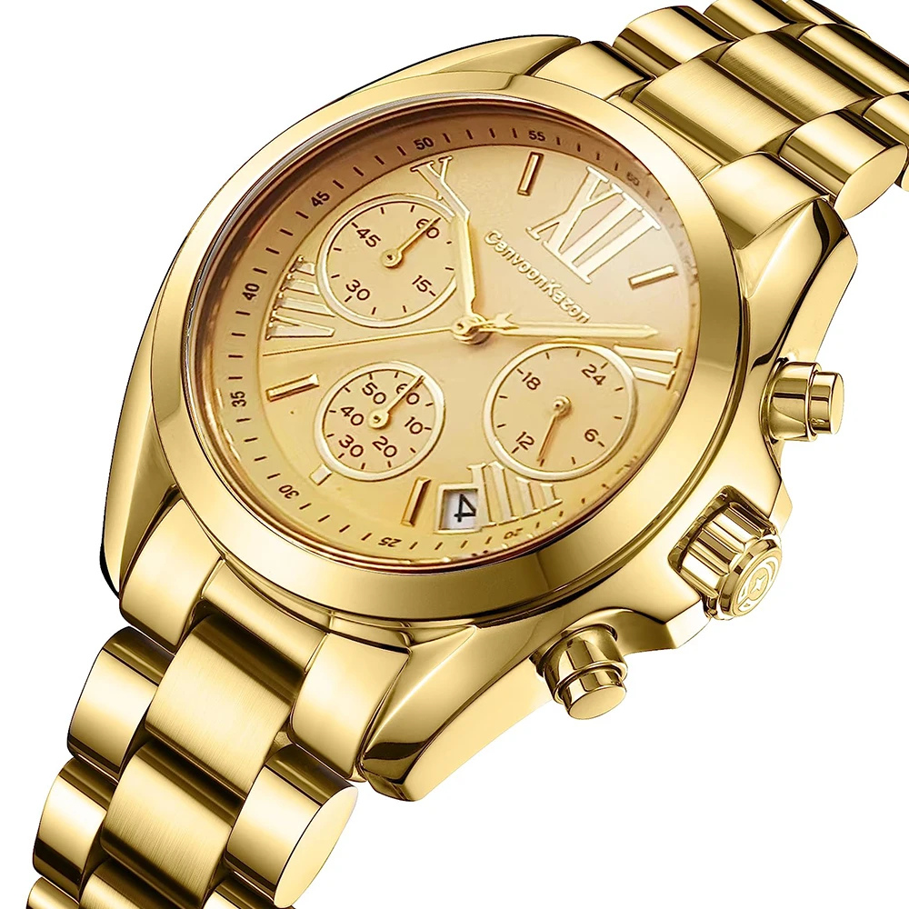 Uhren Goldarmband™ | Luxuriöse, elegante Damenchronographen-Uhr