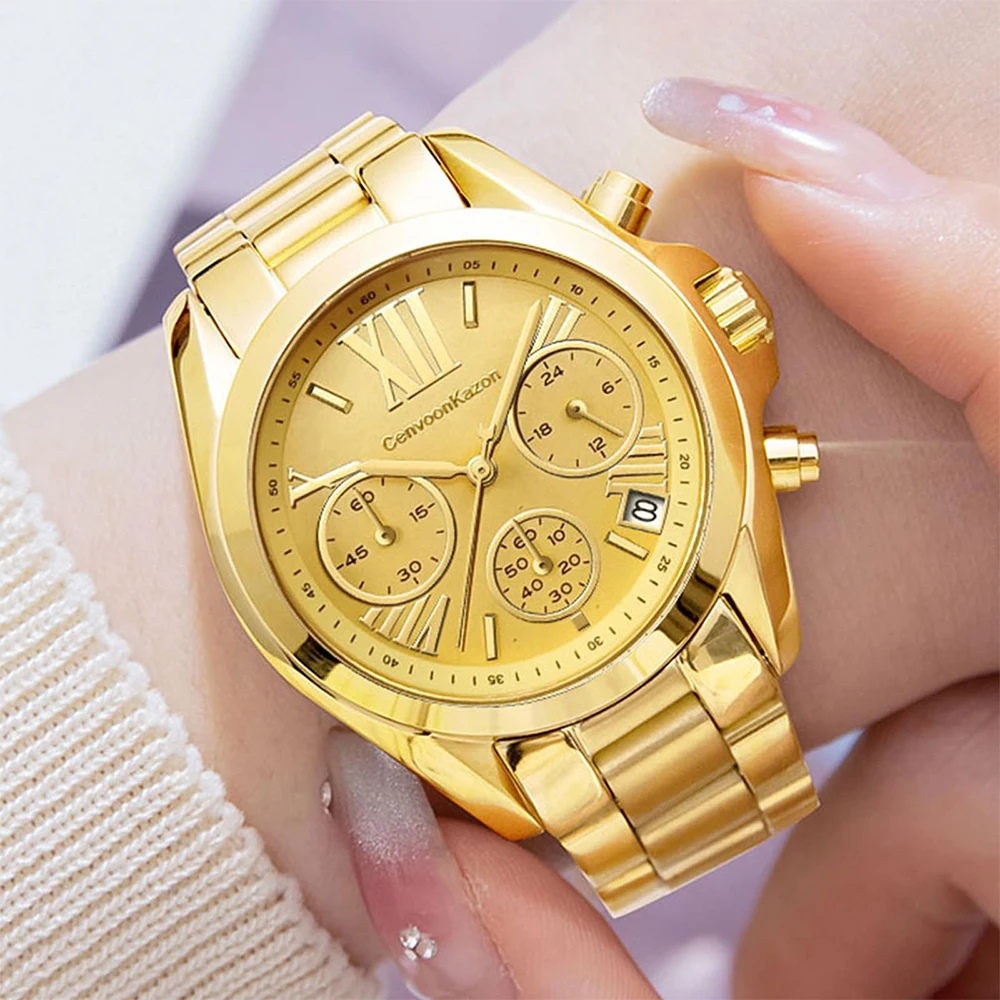 Uhren Goldarmband™ | Luxuriöse, elegante Damenchronographen-Uhr