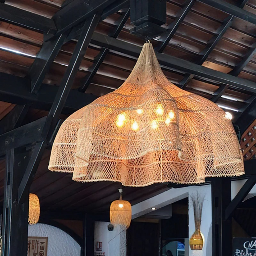 Japanische Rattan-Pendelleuchte™ | Handgefertigte Rattan-Pendelleuchte, natürliche Eleganz