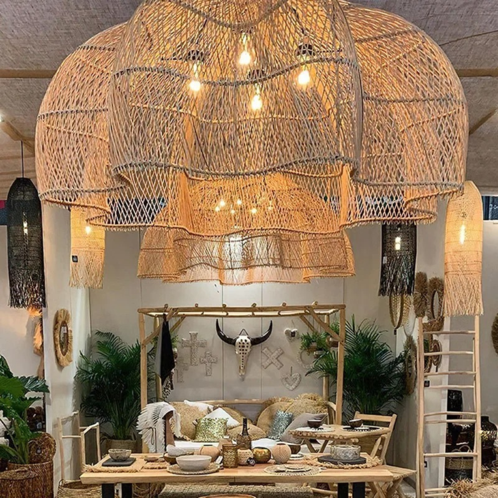 Japanische Rattan-Pendelleuchte™ | Handgefertigte Rattan-Pendelleuchte, natürliche Eleganz