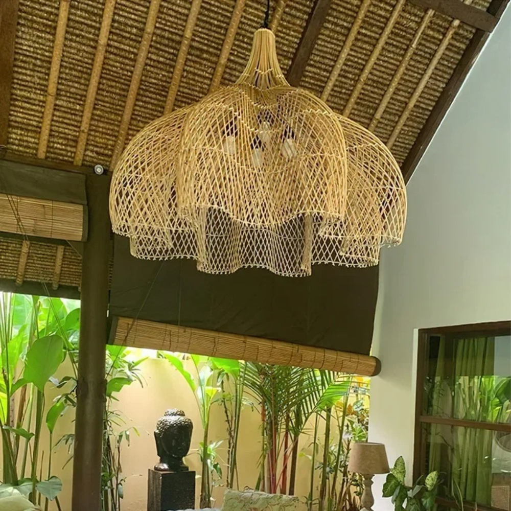 Japanische Rattan-Pendelleuchte™ | Handgefertigte Rattan-Pendelleuchte, natürliche Eleganz