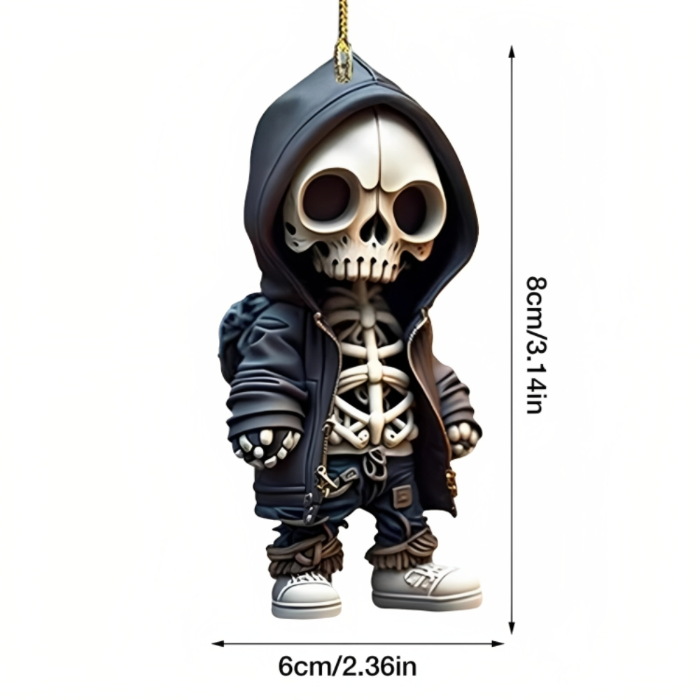 BlaueKapuzenjacke BlaueKapuzenjacke SkeletonCharm™ | Schädel-Zubehör für das Armaturenbrett Vivar