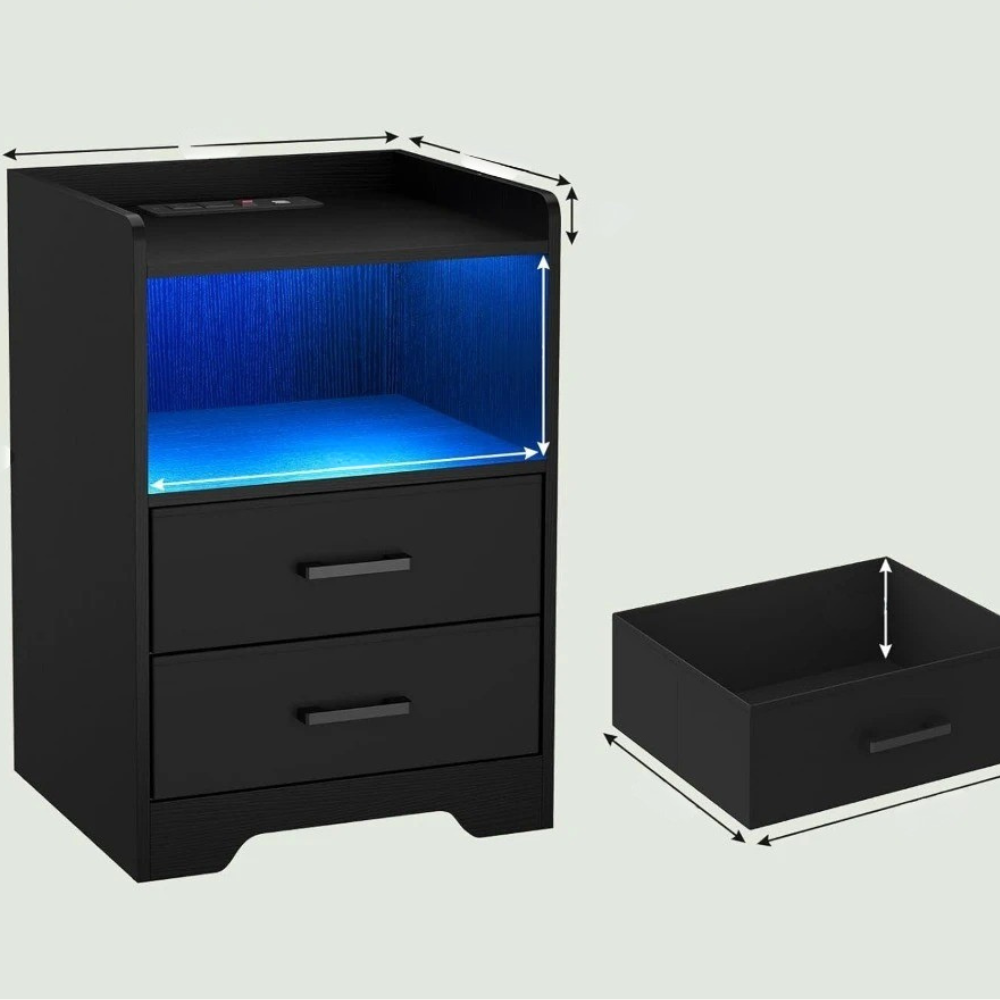 Nachttisch mit LED-Leuchten™ | Stylischer & smarter LED-Nachttisch