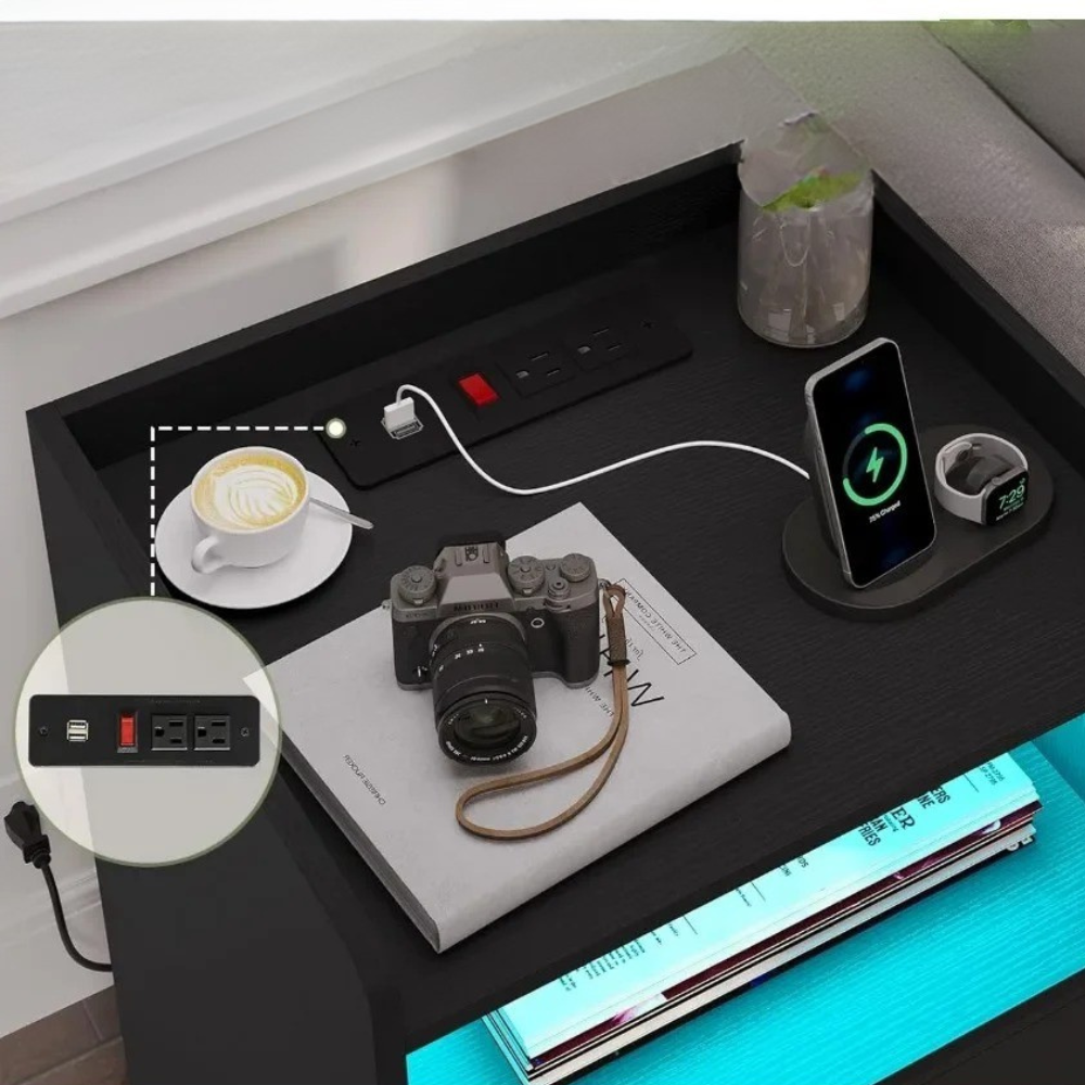 Nachttisch mit LED-Leuchten™ | Stylischer & smarter LED-Nachttisch